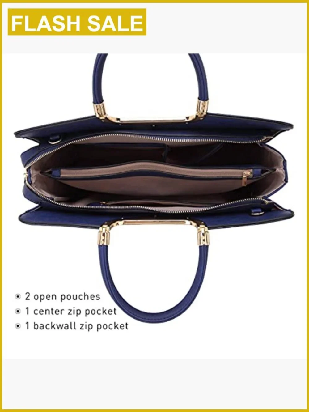 Vegan Leather Satchel Tote with Matching Wristlet, Work Bag